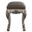 Grey And Vintage Bone White Vanity Stool With Tufted Seat