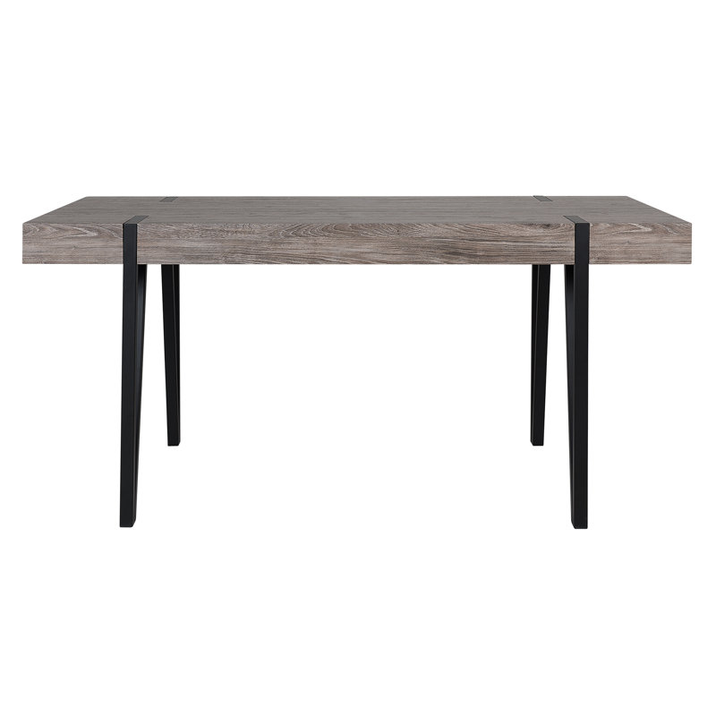 Muskingum Metal Base Dining Table, H75 x L180 x W90cm, Dark Grey