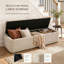 60" Upholstered Storage Bench with Lift Top, Storage Ottoman Bench-454831505