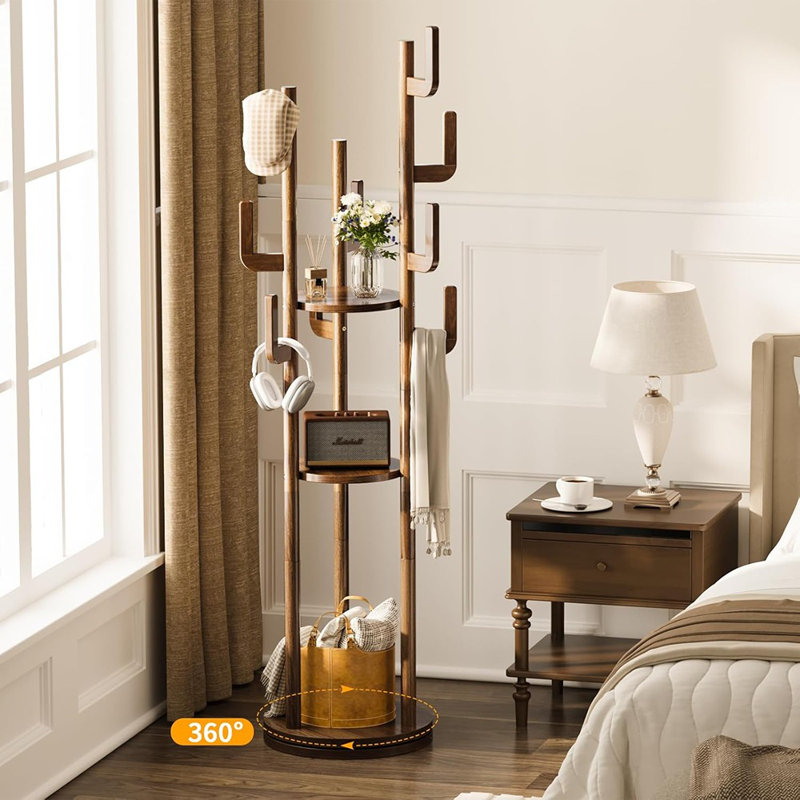 Coat Rack Freestanding - Solid Wood Coat Tree
