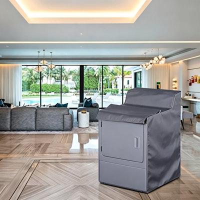Washing Machine Cover, Washer Dryer Cover Suit Most Top Load or Front Load, Waterproof Sunproof Dustproof All Weather Protection 29” W x 28” D x 43” H Grey