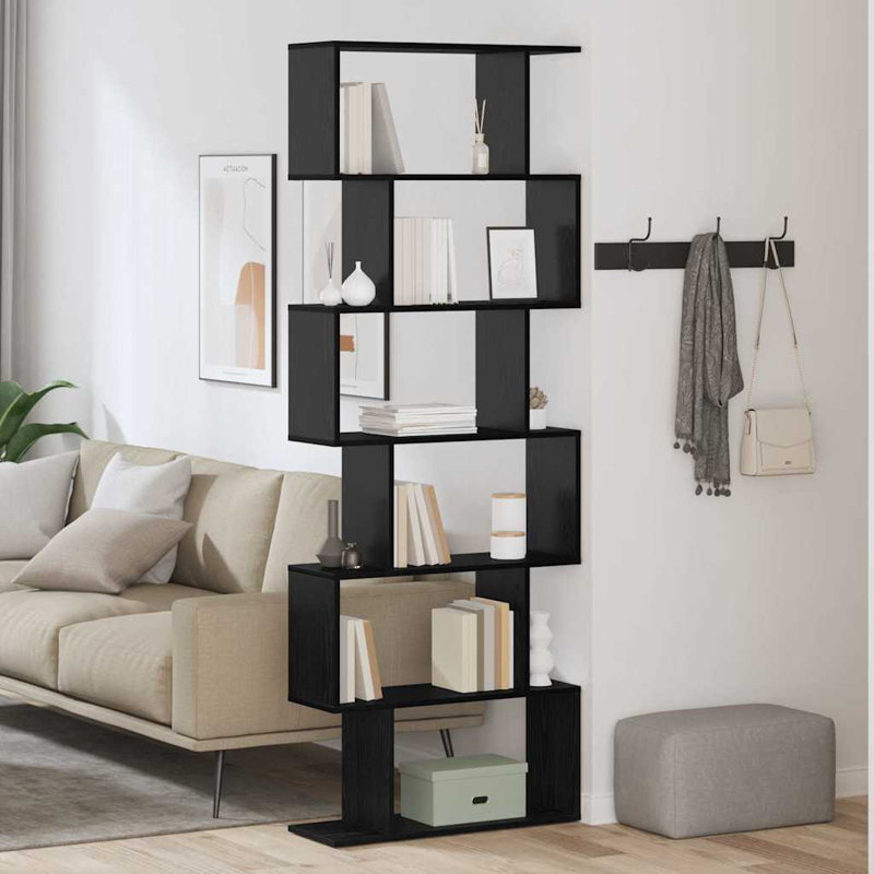 Book Cabinet Engineered Wood Bookcase Modern Bookshelf Rectangular, (6 Shelves) 193.5cm H x 70cm W x 24cm D