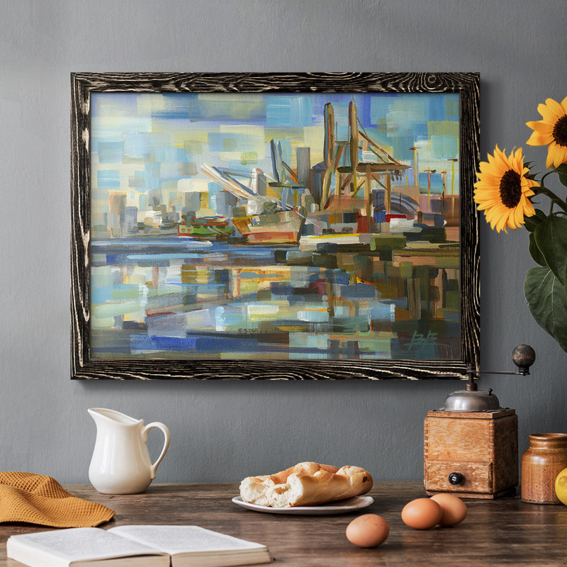 Port of Seattle, reproduction d'art sur toile, Noir, H 28 po x l 42 po x P 1,5 po