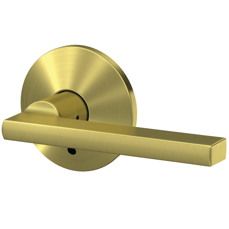 Latitude Custom Hall-Closet and Bed-Bath Door Lever with Kinsler Trim, Satin Brass