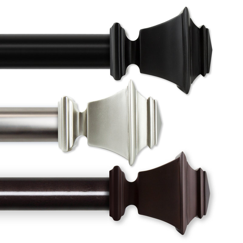 Tringle à rideaux simple 1,5 po Bach, l 48 po, Cacao