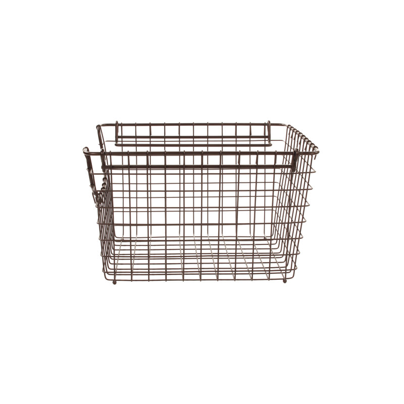 Dotted Line™ Albie Steel Basket, Bronze, 8.5" H x 13" W x 13" D