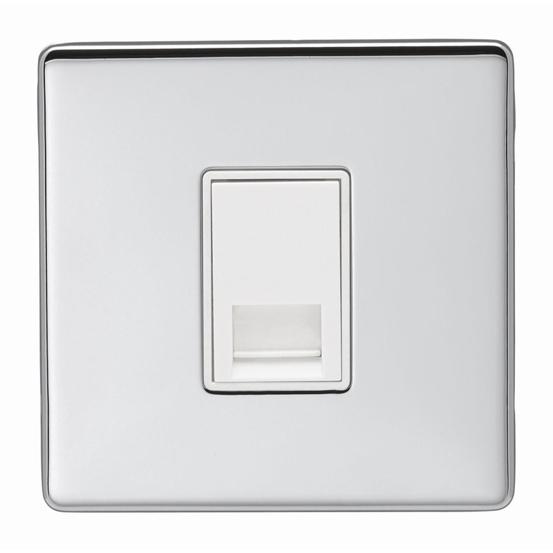 Wall Mounted Socket, Polished Chrome White