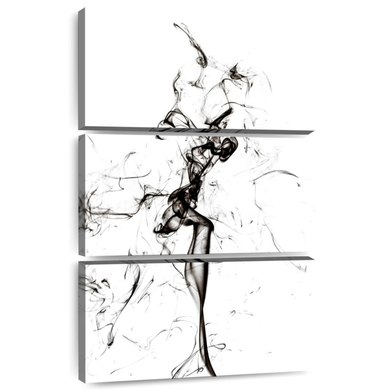 Senne Abstract Black Smoke - The Dancer, 38" H x 24" W