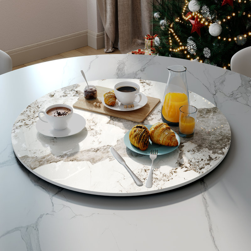  Plateau tournant Otelia Sintered Stone (table non incluse), 0.47" H x 23.6" W x 23.6" D, Brun