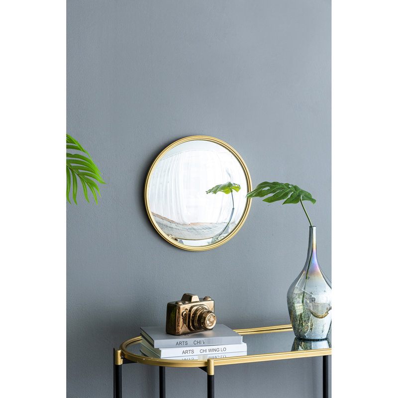 Miroir rond à bordure dorée pour chambre, couloir, entrée, avec bordure et cadre en fer, décoration de salon