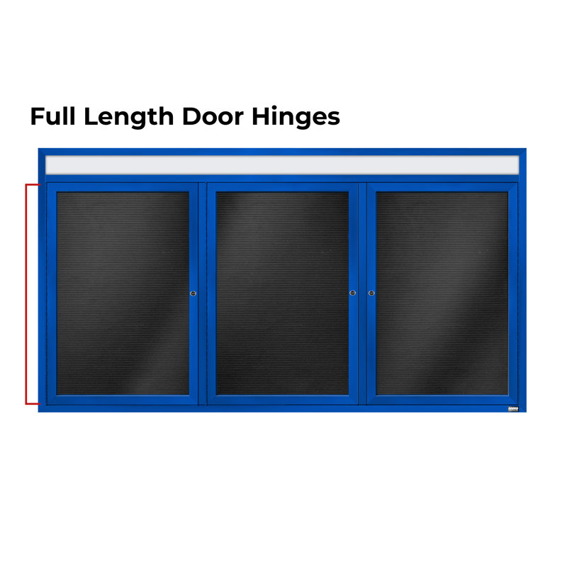 Carte à fixation murale délimitée directory cabinet, Bleu thermolaqué, Trois, H 36 po x l 72 po