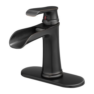 Robinet de salle de bain en bronze huilé, fixation sur le comptoir, une poignée, avec lignes d'alimentation et évier escamotable, drain, lignes, bronze, style contemporain, robinet en céramique, eau chaude