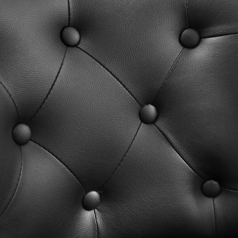 Tabouret de comptoir pivotant rembourré Arleine, Similicuir noir, 3
