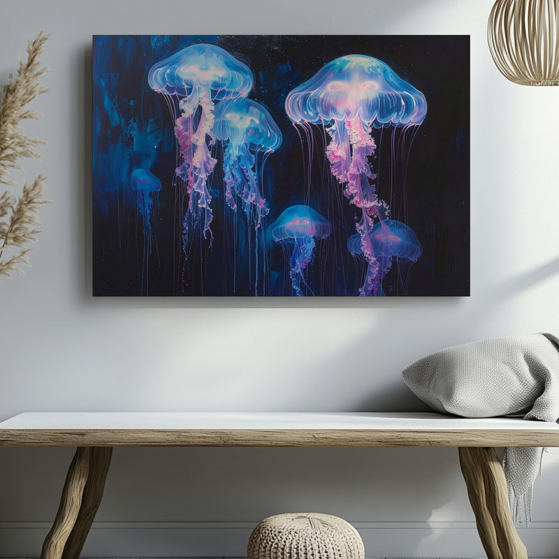 Art mural sur toile méduse éthérée, H 11 po x l 14 po