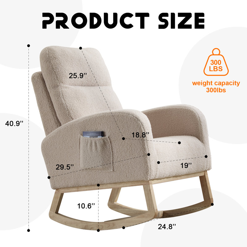 Fauteuil berçant et oscillant Beige Teddy