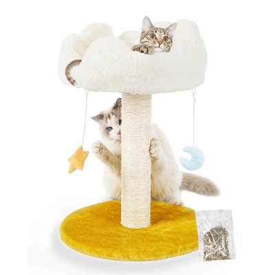 Pets Cloud Cat Scratching Post With Bed Cat Tree Tower For Indoor Cats Natural Sisal Cat Scratcher With Soft Perch For Kitten  Adult Cats Small Ca
