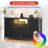 8-Drawer Fabric Dresser TV Stand with RGB LED & Power Outlet, Wood-Top Storage Console for 55" TV-882101076