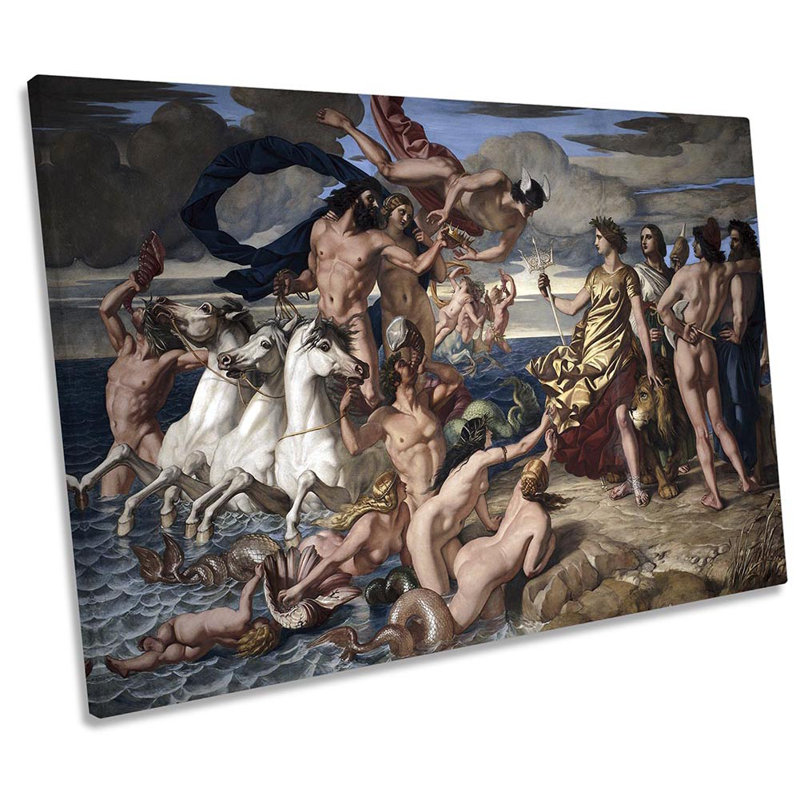William Dyce Neptune Empire Of The Sea - Wrapped Canvas Print, 30.5cm H x 45.7cm W x 2cm D