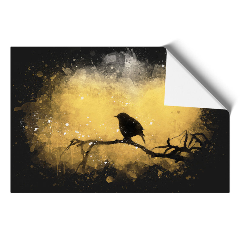 Bird at Sunset Paint Splash - Frameless Print, 21cm H x 30cm W x 0.1cm D
