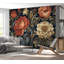 Adhésif mural floral pelez et collez - grandes fleurs de style kilim-1869921470
