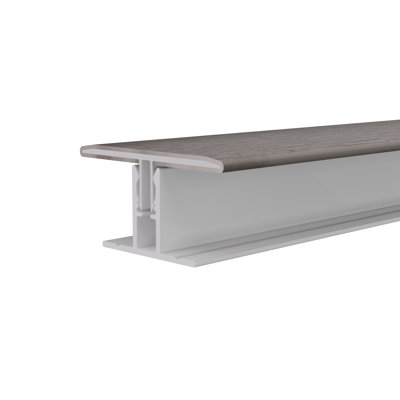 Alusions 1 in. x 2.19 in. x 8 ft. Argentinian Silver Gray Composite Aluminum H Trim Kit for .5 in. Board
