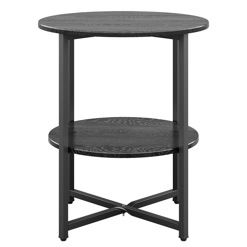 Michalitsa Cross Legs End Table, Black Top/Black Base