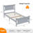 Grey Twin Wood Bed With Headboard