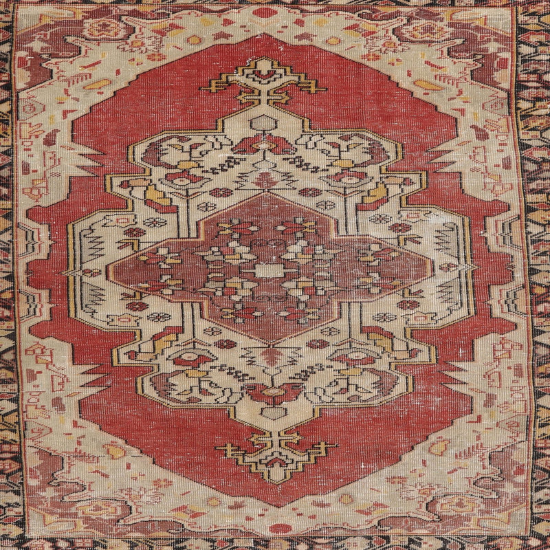 Tapis oriental beige / brun, Carré 6 pi