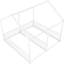 Lit plateforme simple en métal, barrière de sécurité en forme de maison, maison de taille blanche avec garde-corps, cadre pour-863192542