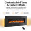48-Inch Curved Wall-Mounted Electric Fireplace with Multicolor Flame and Backlight