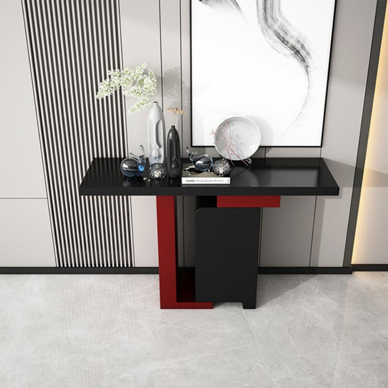 Console Modern Minimalist Art, Noir / Rouge, H 33,46 po x l 47,24 po x P 15,75 po