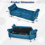 Banc de rangement en velours de 62,2 pouces avec boutons en cristal et 1 coussin, pour chambre à coucher et salon