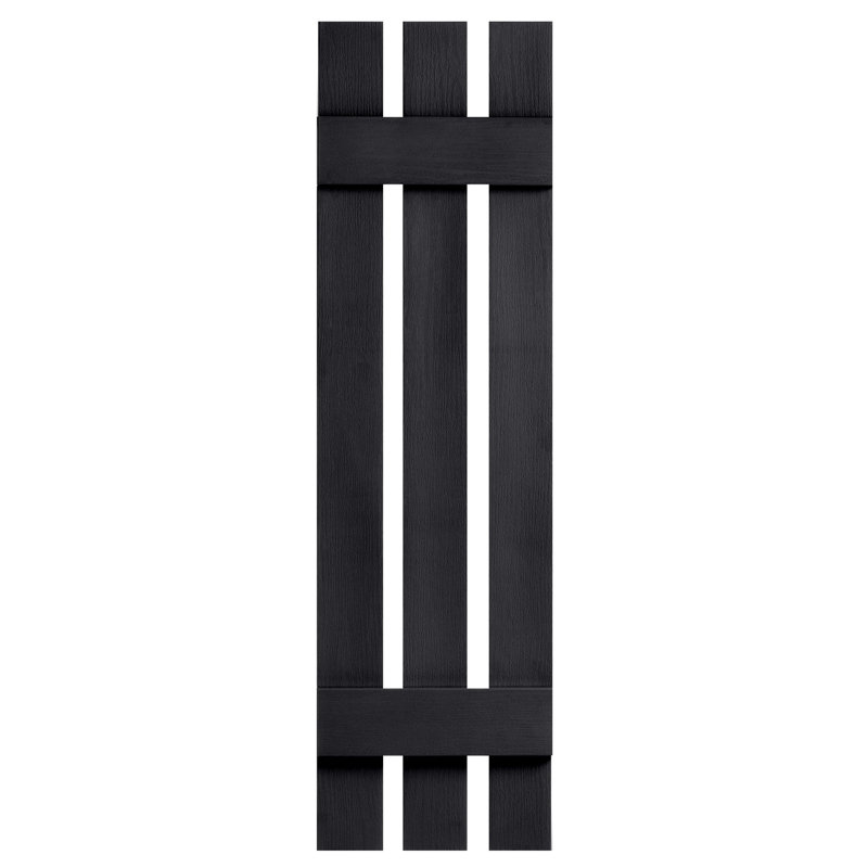 Alpha 51" H Dark Brown Vinyl Board and Batten Shutters Pair