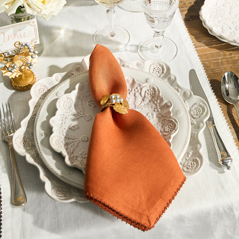 Berry Scallop Napkin, Pumpkin