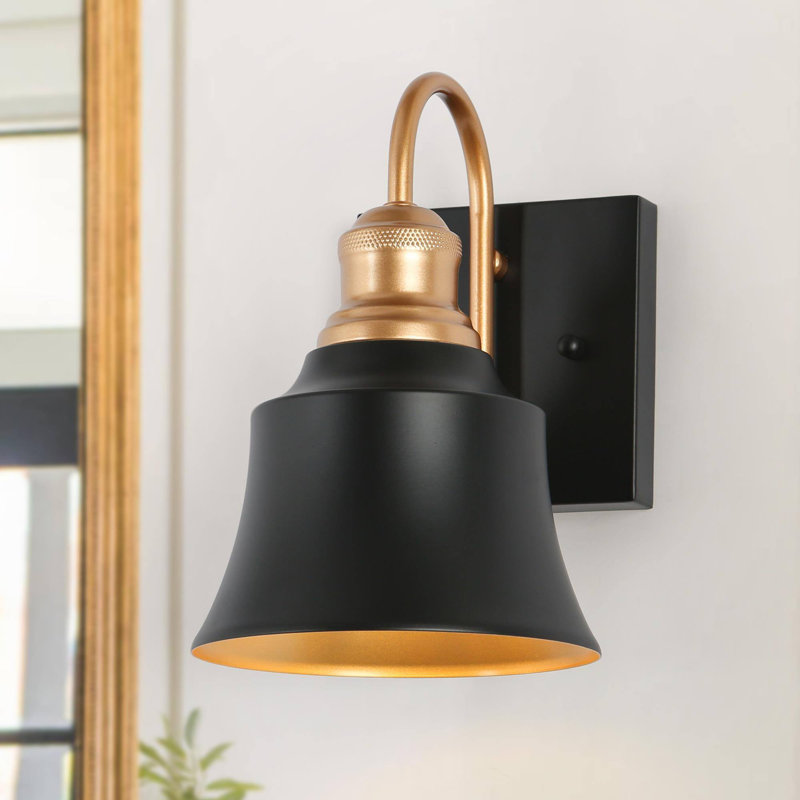 Modern Black 1-Light Metal Wall Sconce