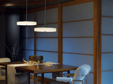 Disq 1 - Light Unique Drum LED Pendant, Large: 10.1" to 52.1", Dark Smoke