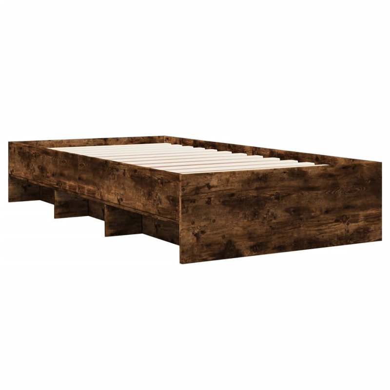 Bed Frame, European Single (90 x 200 cm), Smoked Oak
