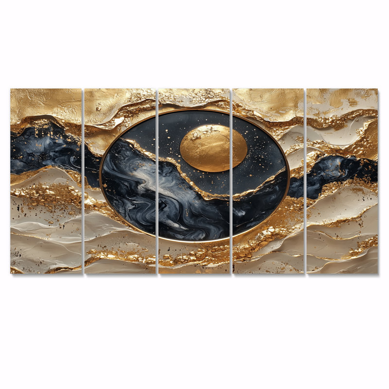 «Realisme abstrait» - art mural moderne, H 28 po x l 60 po, 5