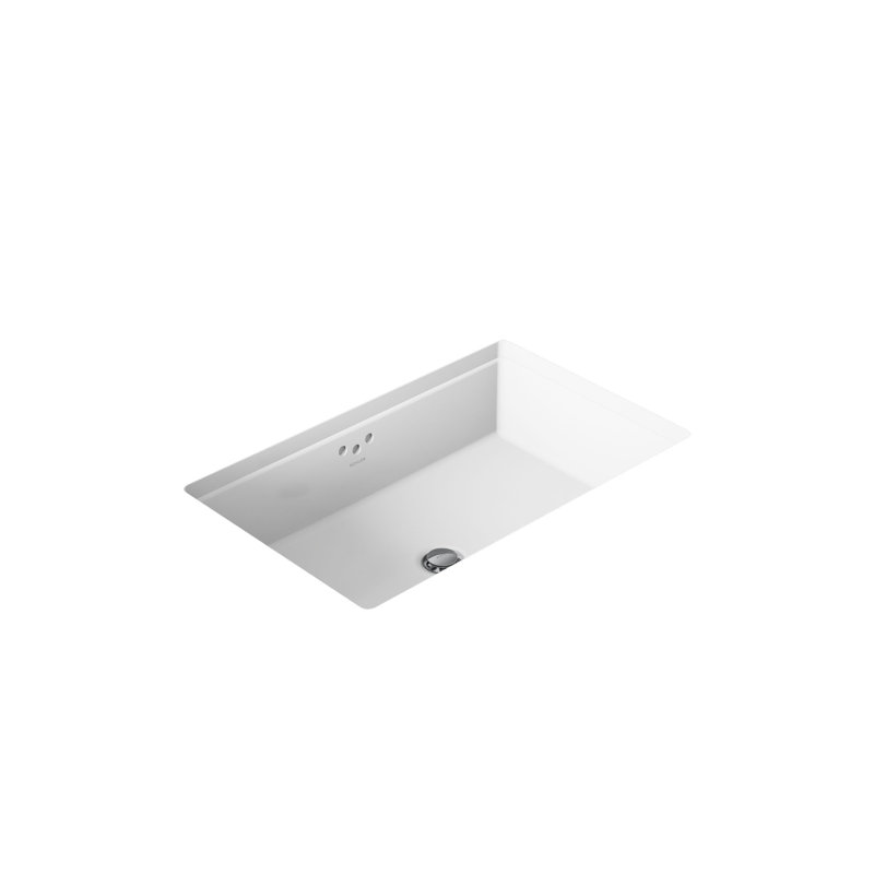 Lavabo de salle de bain rectangulaire encastré et trop-plein Kathryn®, Blanc