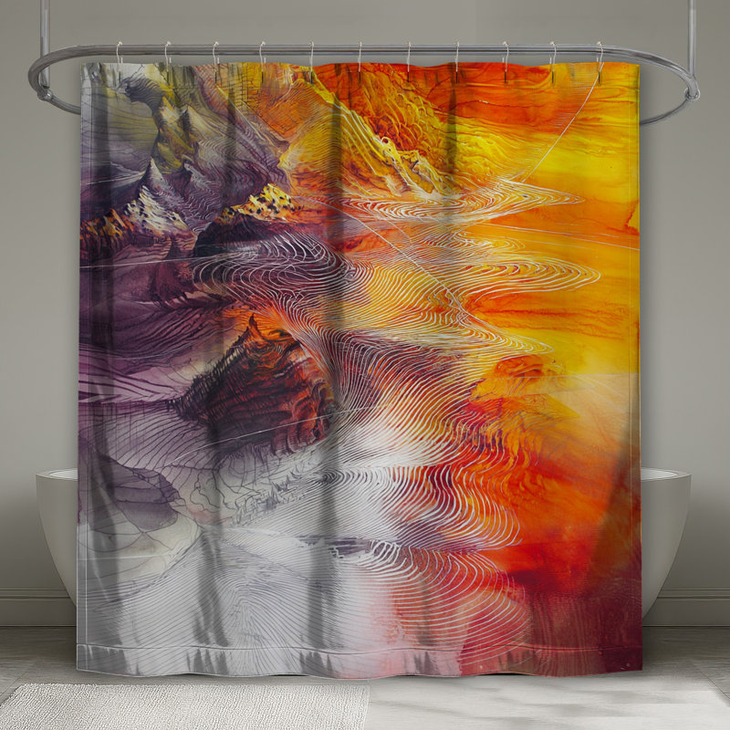 Rideau de douche abstrait - Art Modern Decor, L 70 po x H 93 po