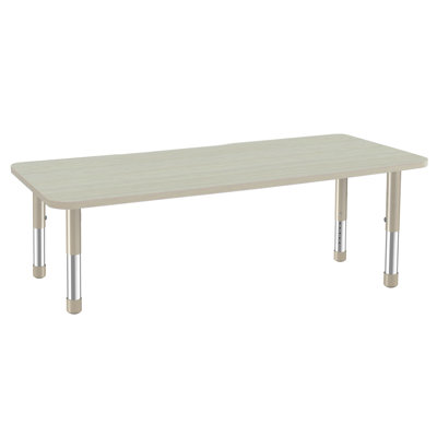 24" x 72" Rectangle Thermofused Activity Table with Adjustable Chunky Legs - Asian Sand/Sand