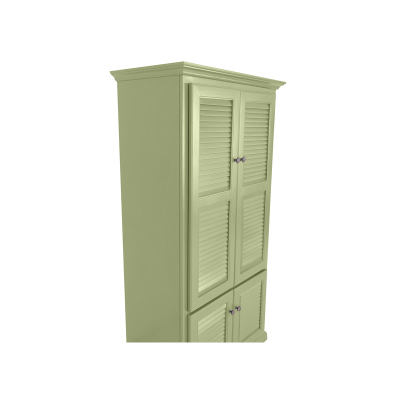 Garde-manger double en bois massif avec portes à volets, Sauge d'été