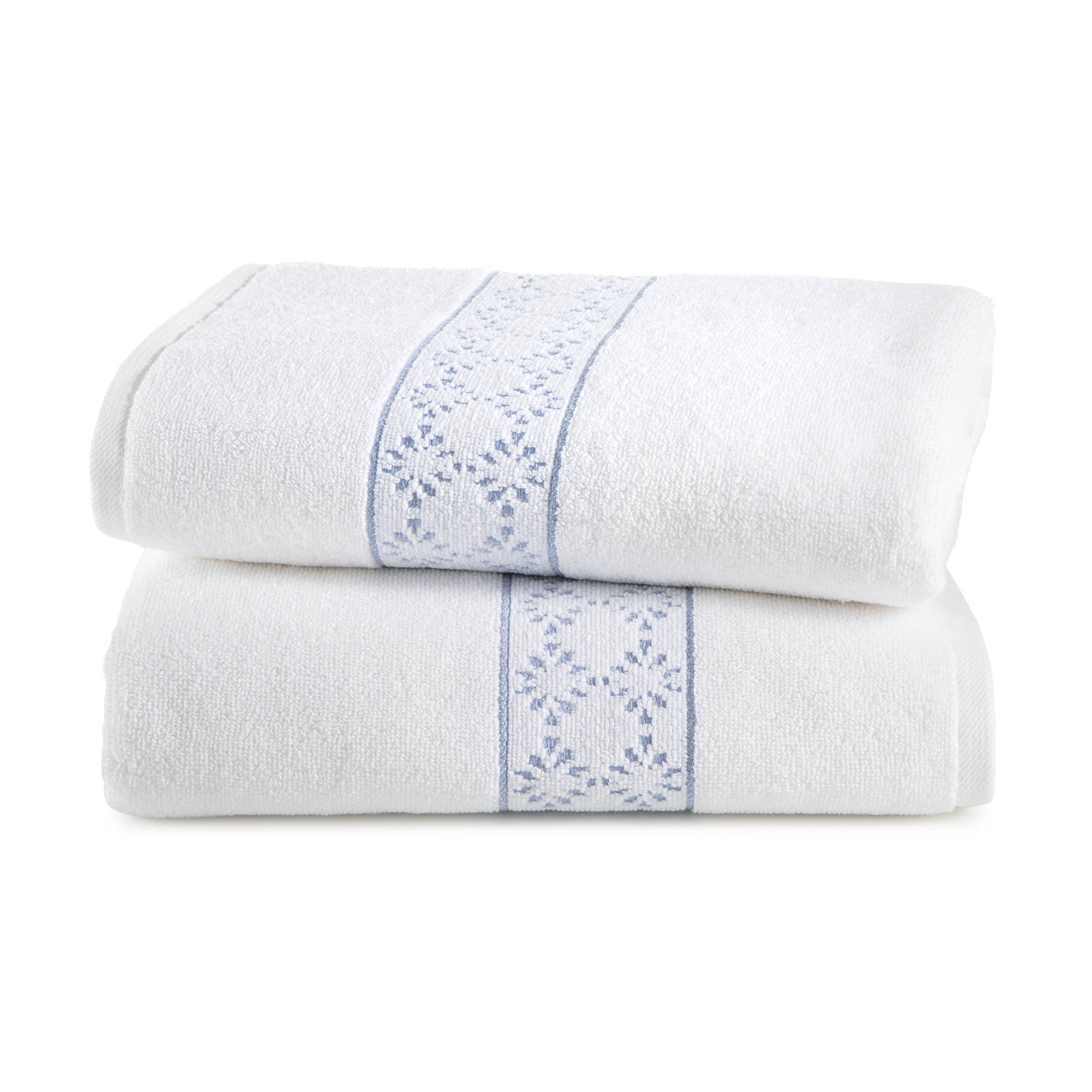 Clean Design Home Savoy Cotton Bath Towels, White