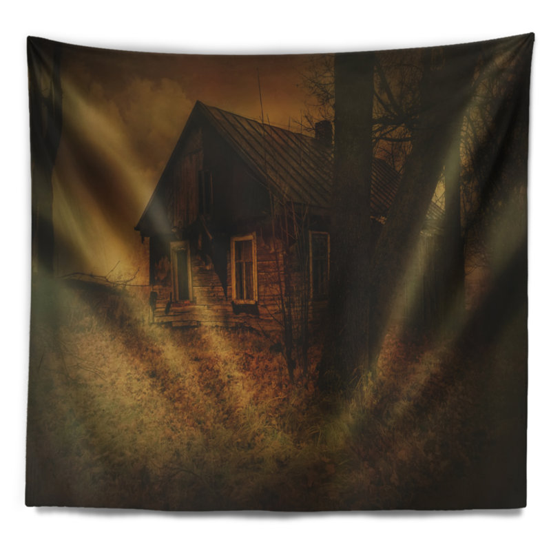 Photographie old house paysage tapisserie, H 32 po x l 39 po