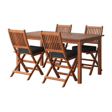 Gwenda 4 - Person Rectangular Outdoor Dining Set with Cushions