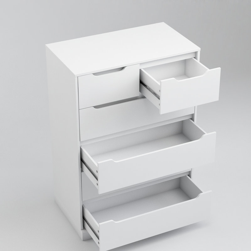 Commode verticale à 27 tiroirs l 27,6 po avec glissières à roulement à billes, Blanc