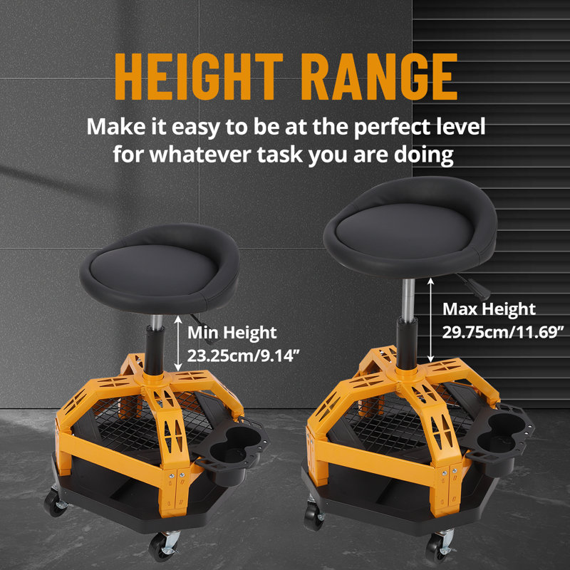 Adjustable Height Lab Stool with Removable Casters/Wheels