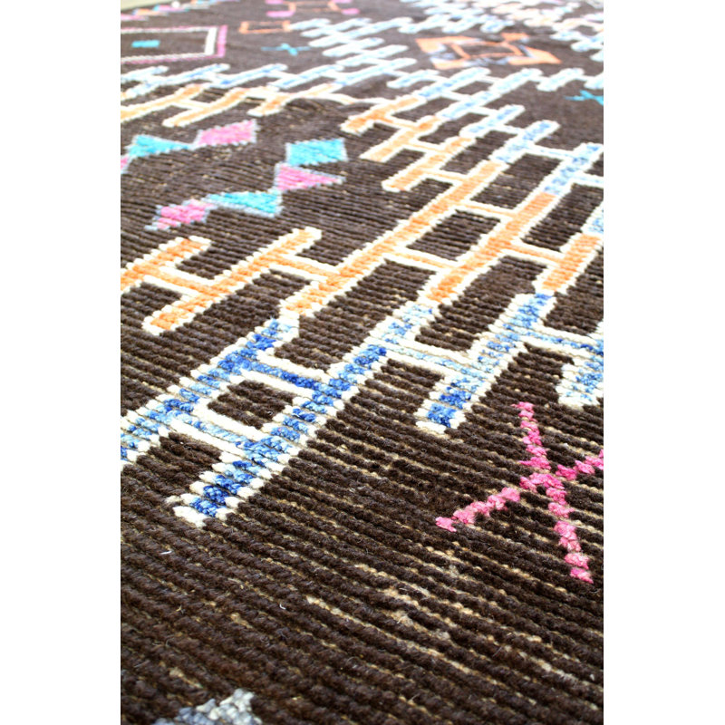 Tapis unique en laine et en coton tissé à la main 7 pi 1 po x 11 pi One Age of a Kind Kind
