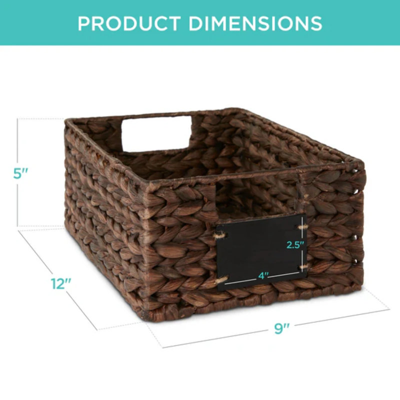 Pantry Baskets, 5" H x 12" W x 9" D, Brown