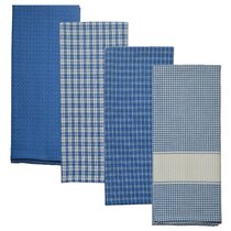 Callas Blue Cotton French Jacquard Dish Towel